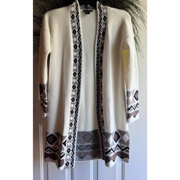 Rachael Zoe medium Cream Open Front Aztec Southwestern Style Cardigan/Sweater - Picture 2 of 11